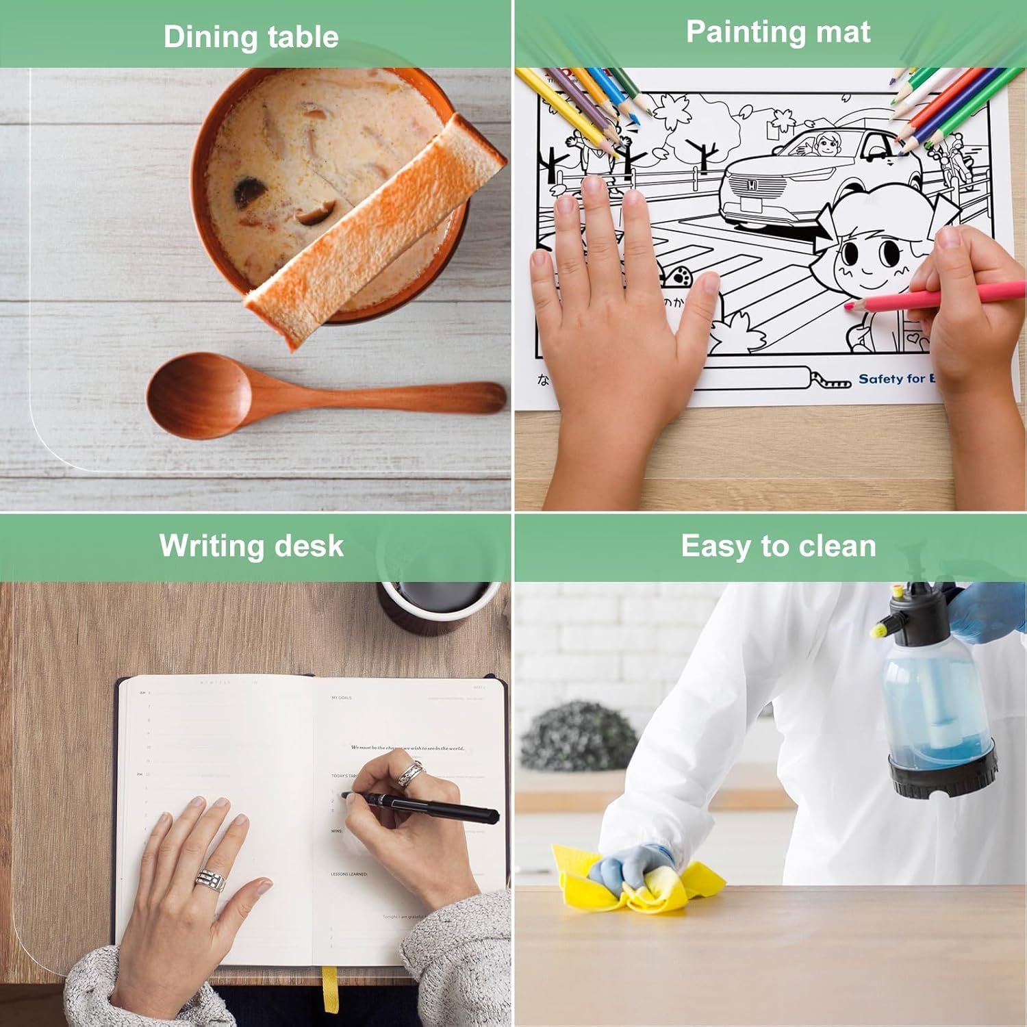 NATRKE Clear Desk Mat Pad, 35.4"x15.7" Large Transparent Desk Protector Mat Plastic Desk Mat, Thickness 0.06" PVC Waterproof Non-Slip Clear Writing Desk Pad for Desktop Home Office