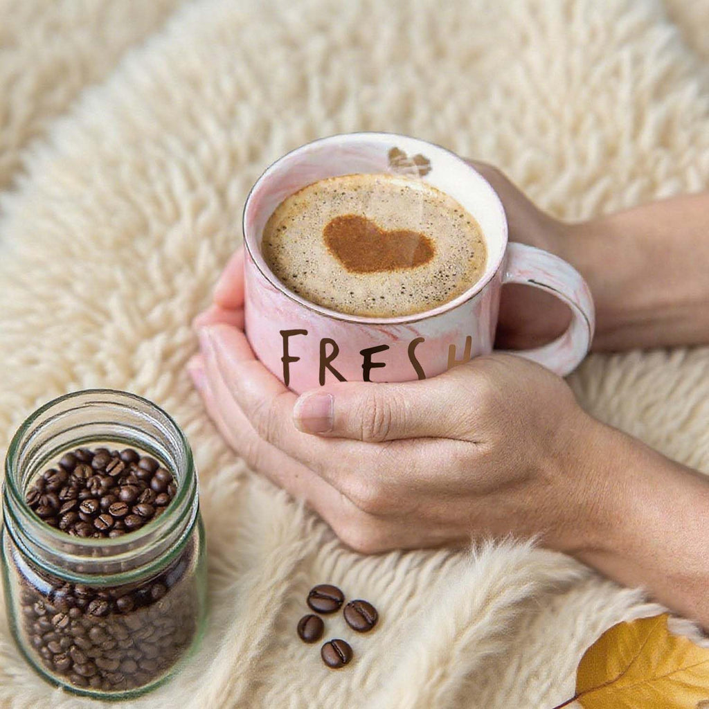 Funny Coffee Mugs Gifts for Women - Sarcastic Novelty Cups Gag Gift for Friends, Coworkers, Boss, Employee, Human Resources - Fresh Out of - Inappropriate Cute Pink Marble Mug, 12oz Coffee Cup