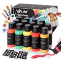 Colorful Permanent Fabric Paint, 14 Colors Soft Fabric Paint in Bottles (30ml/1oz) with Brushes, Palette, Non-Toxic Textile Paint for Clothes, T-Shirts, Shoes Art