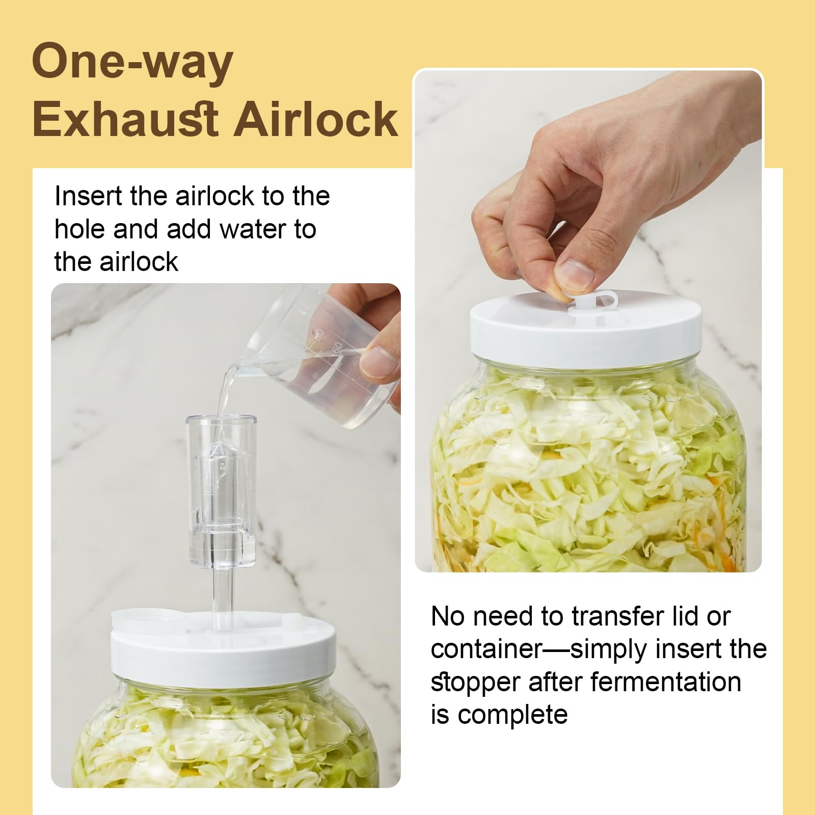 Essmilkee 1 Gallon Large Glass Fermentation Jars for Kombucha Sourdough Starter, Wide Mouth Mead Making Kit, 2Pcs Glass Canning Jars with Fermentation Lid and Airlock