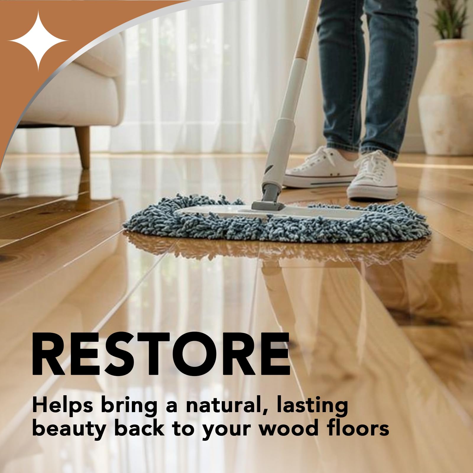 Weiman High-Traffic Hardwood Floor Polish and Restorer - Natural Shine, Removes Scratches, Leaves Protective Layer 32 fl. oz