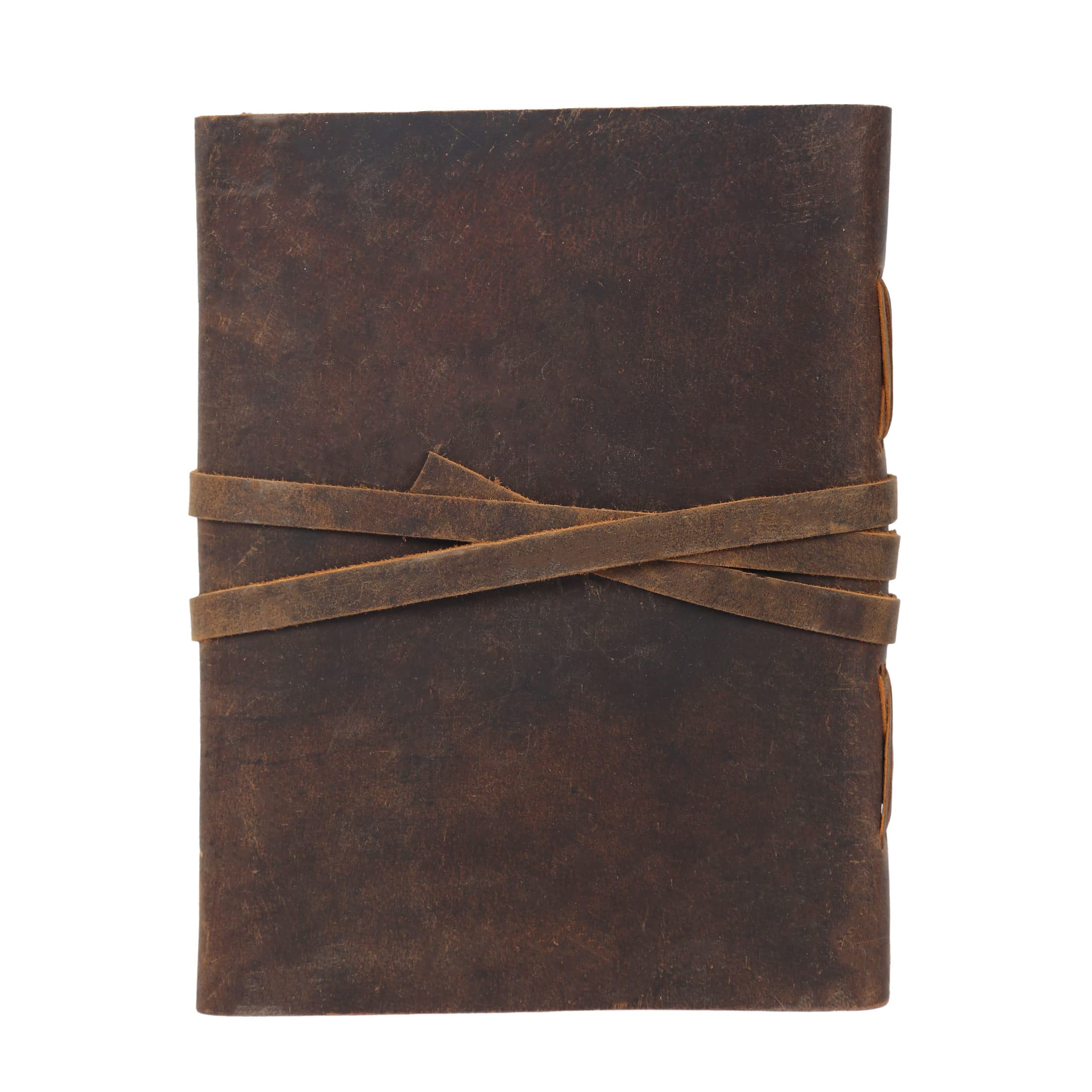 Handmade Leather Journal/Writing Diary/Bound Daily Notepad For Men & Women Unlined Paper Medium, writing pad gift for artist, sketch (8 x 6, Brown Tan)