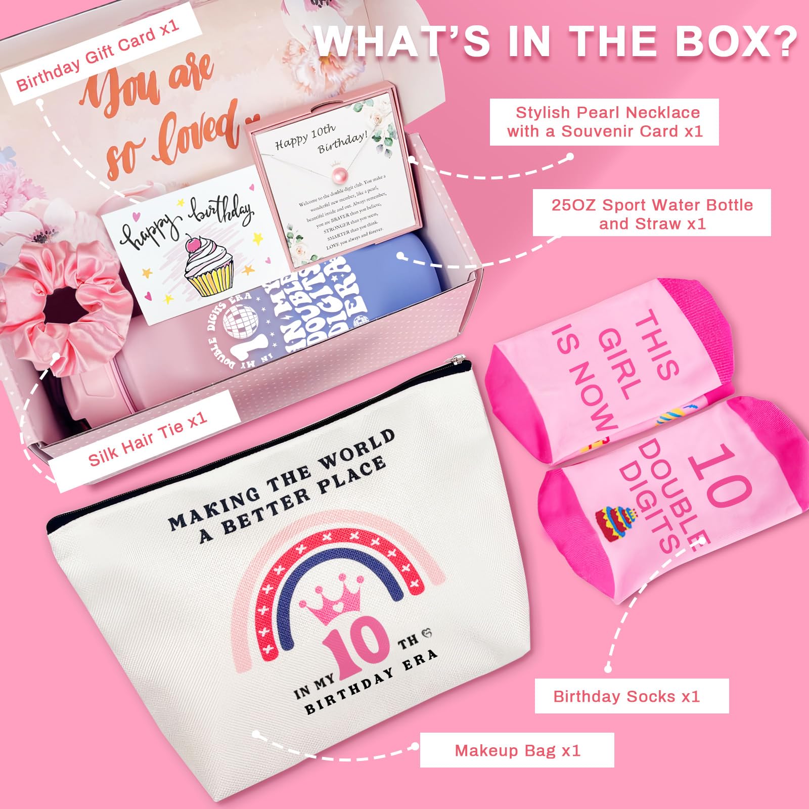 Gifts for 10 Year Old Girls, 10 Year Old Girl Birthday Gifts, 10 Years Old Girl Gift Ideas for Her, Daughter, Sister, Niece, Granddaughter, Popular Double Digits Birthday Gift for Teen Girls