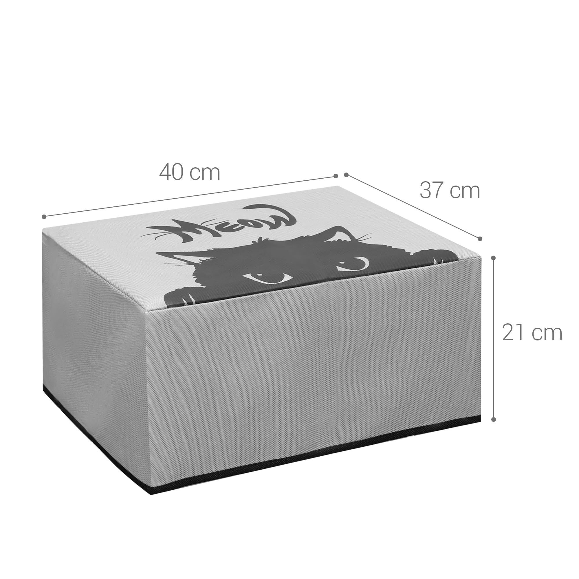 kwmobile Dust Cover Compatible with Epson EcoTank ET-2850 / EcoTank ET-2856 / Home XP-5200 - Printer Case - Grey/Black - Meow Cat