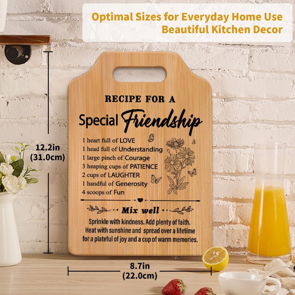 Milcier Birthday Gifts Women Friendship, Unique Bamboo Cutting Board for Best Friend, BFF, Bestie Gifts for Woman Birthday