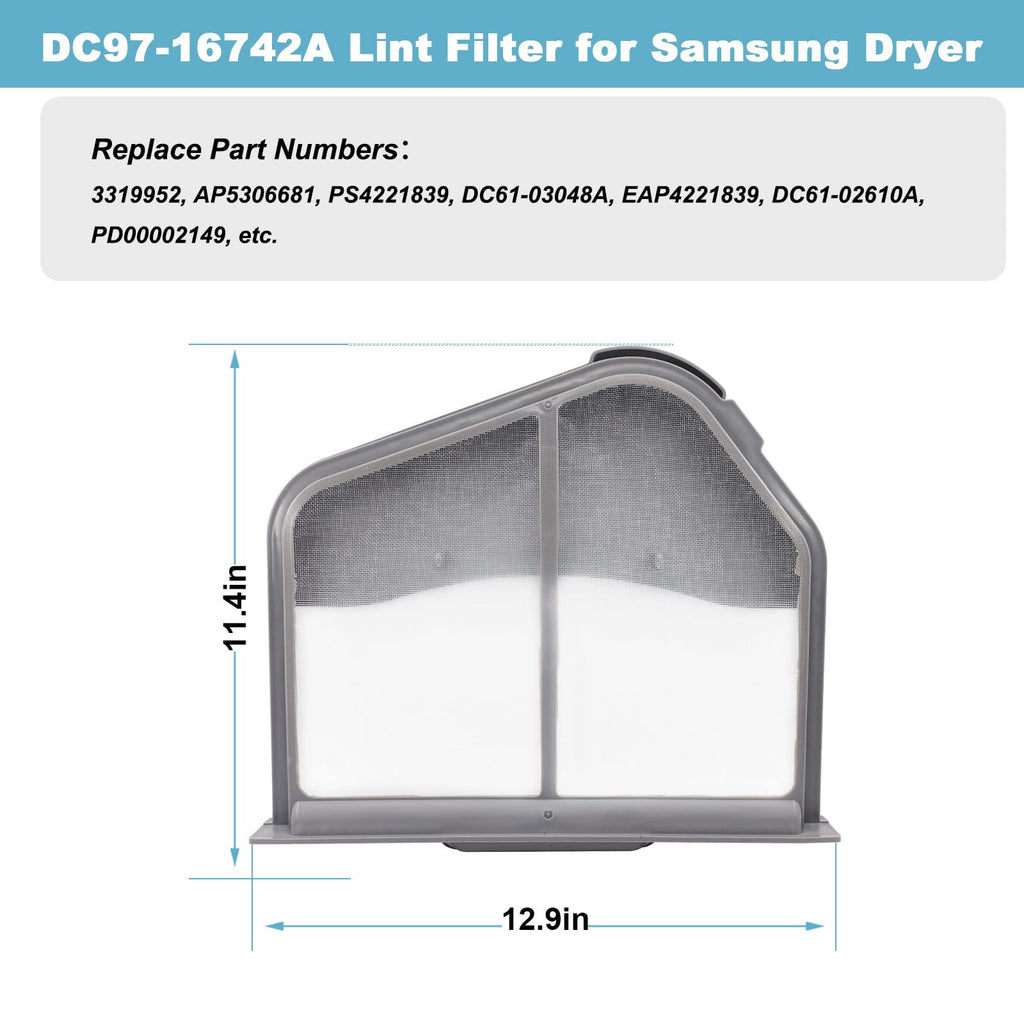 DC97-16742A Dryer Lint Filter Replacement for Samsung Dryer Lint Trap Screen Filter - Replaces 3319952, AP5306681, PS4221839, DC61-03048A, EAP4221839