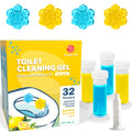 Simple Life Fresh Flower Stamp Toilet Gels, Variety Pack, Stops Limescale and Stains with Air Freshening Scent, Deodorizing Clean (32 Count (Pack of 1), Blue & Yellow)