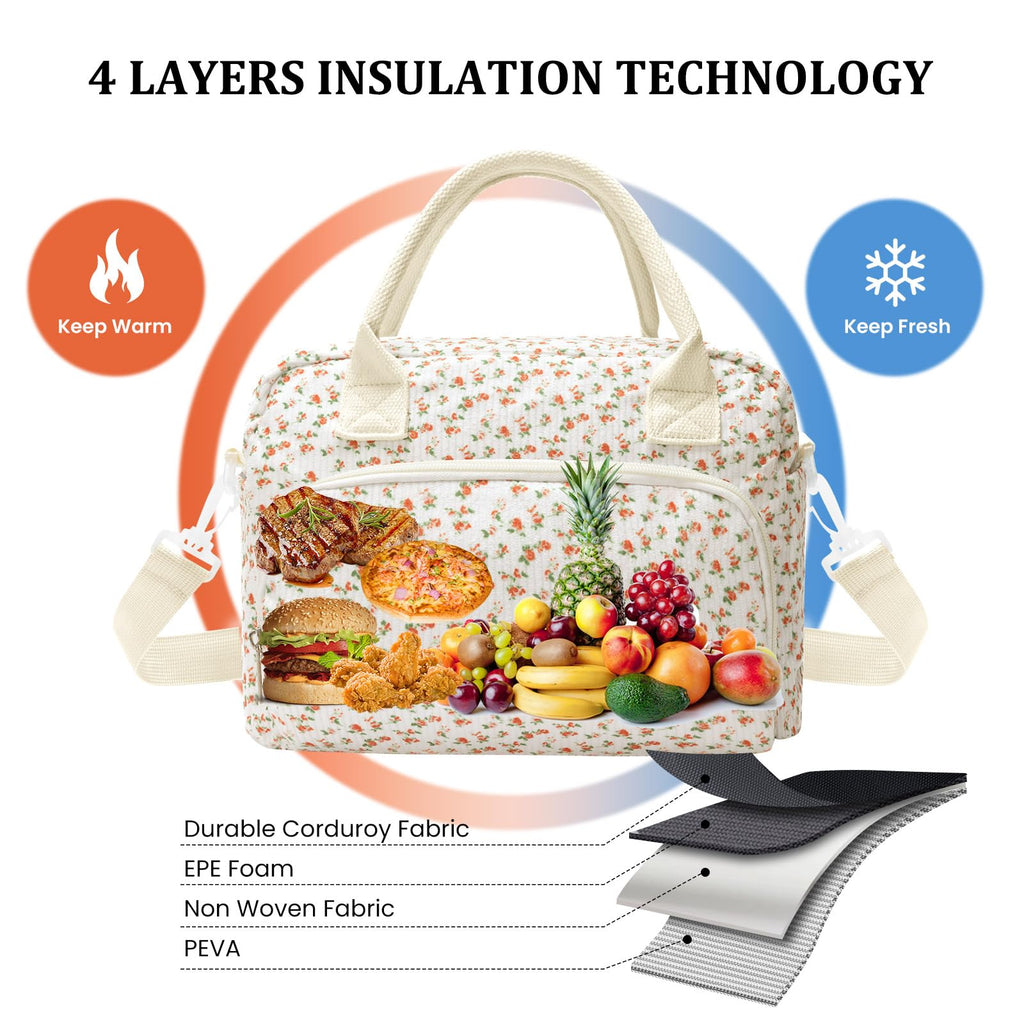 MEXS Insulated Lunch Bag for Women Men Large Reusable Lunch Box Adult Leakproof Portable Cooler Tote Bags for Work Picnic