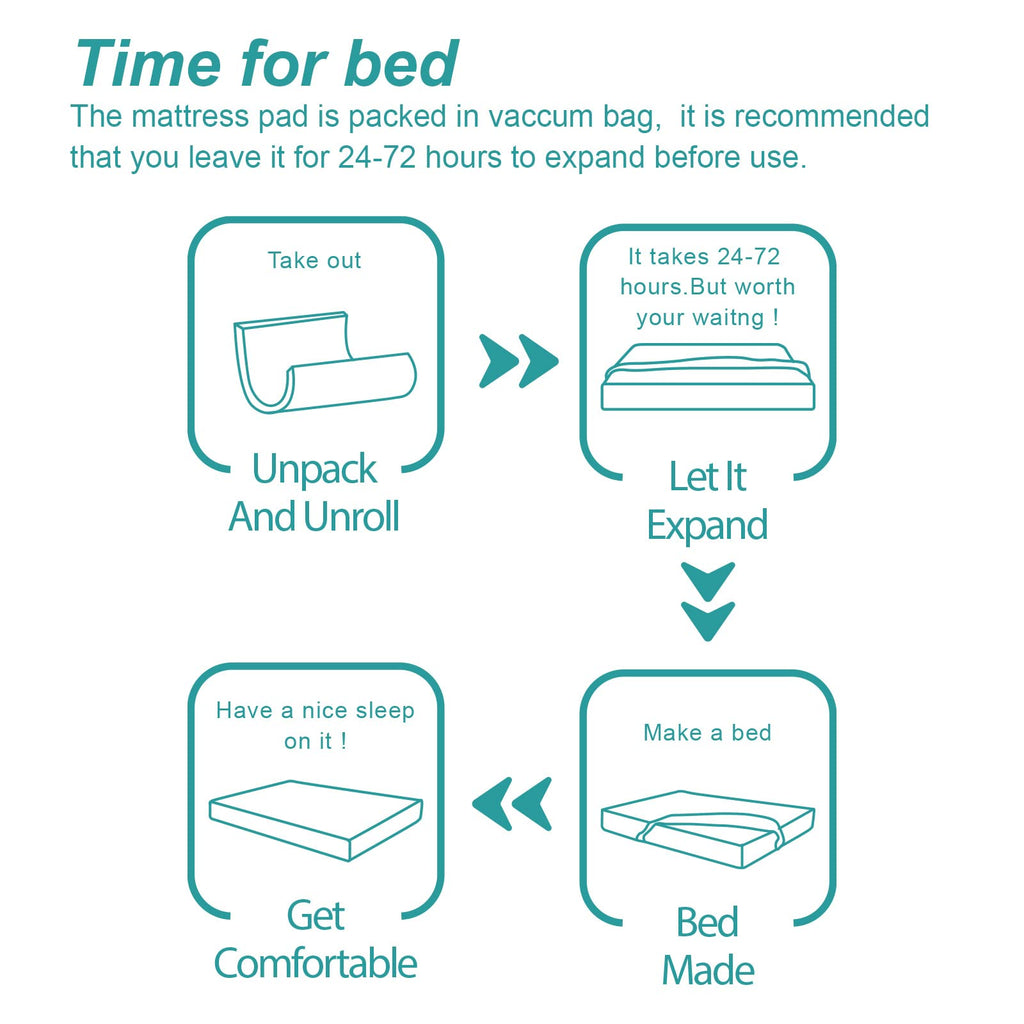 Hansleep Memory Foam Mattress Pad Twin XL, Twin XL Mattress Topper for College Dorm, Fluffy Mattress Pad with Deep Pocket, Breathable Air Mattress Topper Cover, White, 39x80 Inches