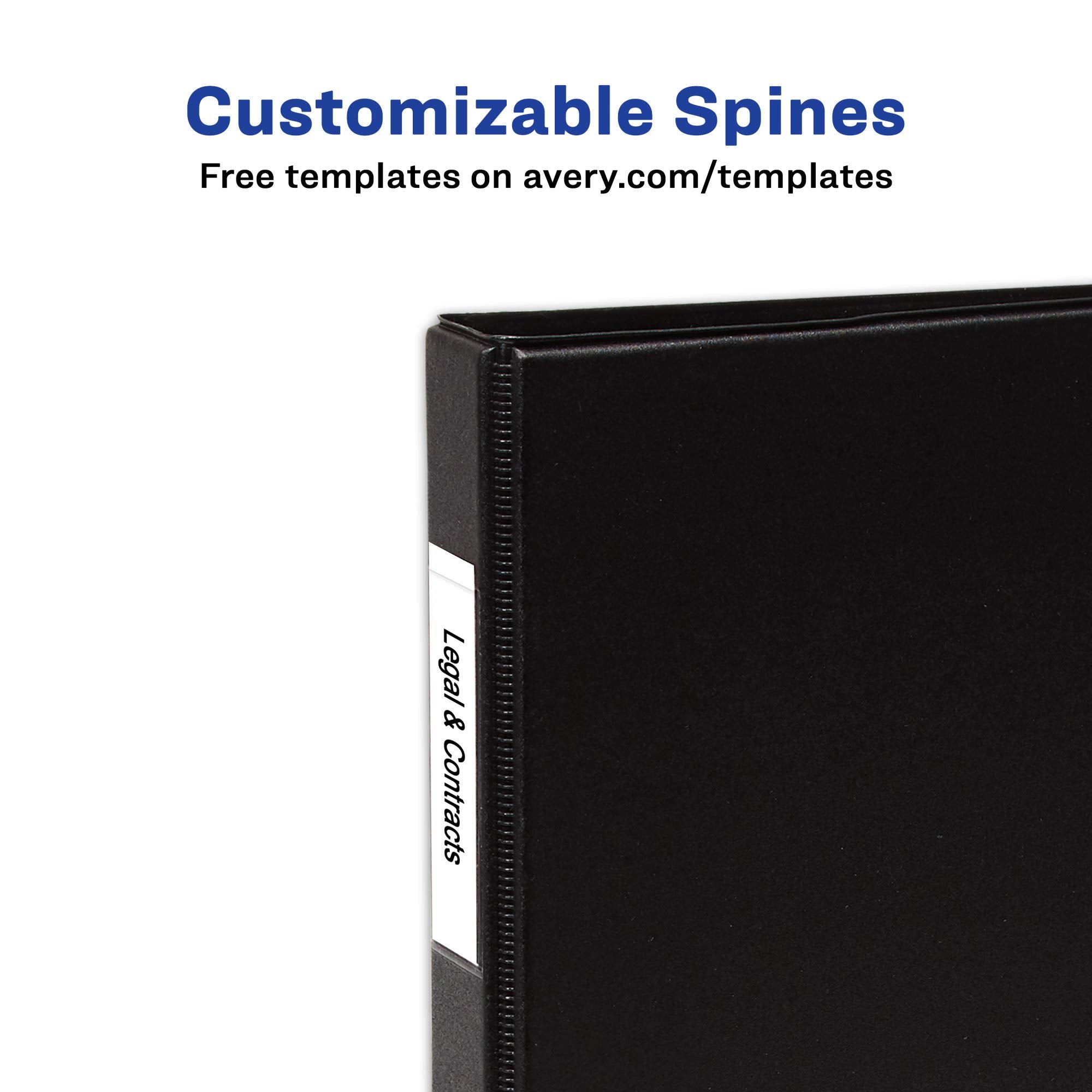 Avery Legal-Size Durable 3 Ring Binders, 1" Round Rings, Holds 8.5" x 14" Paper, Black, 2 Pack (17709)