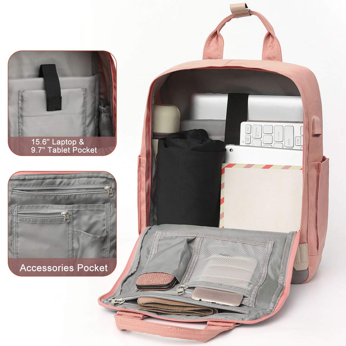 Backpack Women 15.6" School Backpack for Girls Schoolbag Student,Computer Backpack for Work Travel Business College,Bookbag for University for Teacher,Nurse
