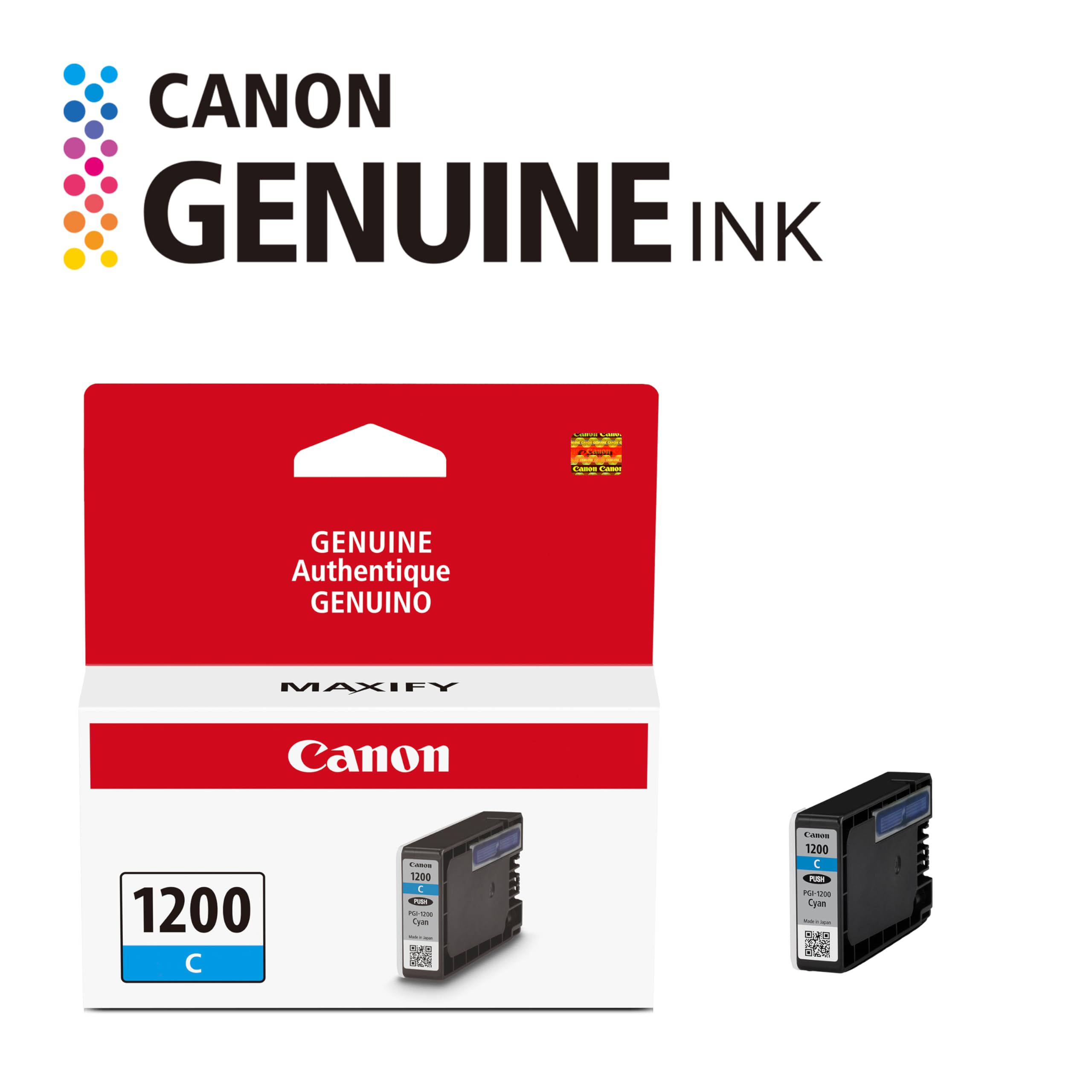Canon Genuine Canon PGI-1200 Pigment Ink Cartridge, Cyan