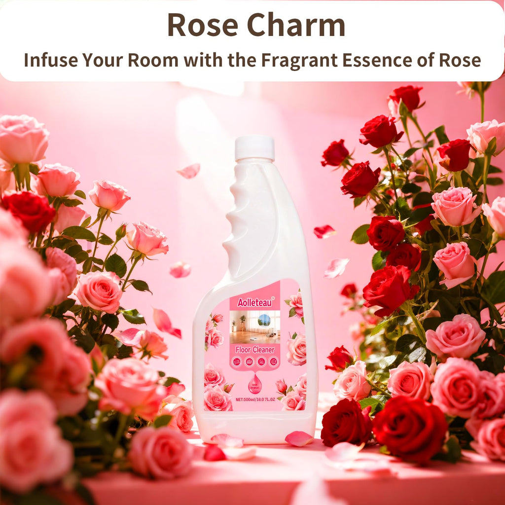 Robot Mop Cleaning Solution Concentrate Compatible with Robot Vaccum, Wet Dry Vacuums, for Roborock, Tineco, Dreame, Narwal, Shark, Bissell Mops, 1L, Dilution Ratio 1:200, Rose Scent