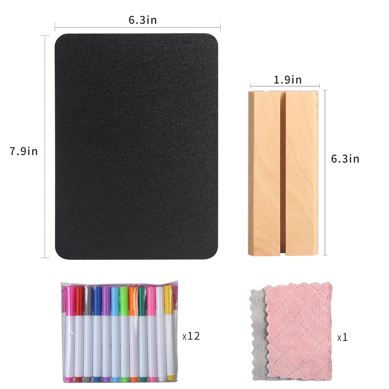 DOCMON Chalk Board, 6x8 Inch Pack of 6 Mini Chalkboard Signs with Stand for Food, Chalkboard Signs Tabletop for Buffet, Parties, Message Boards, Table Numbers
