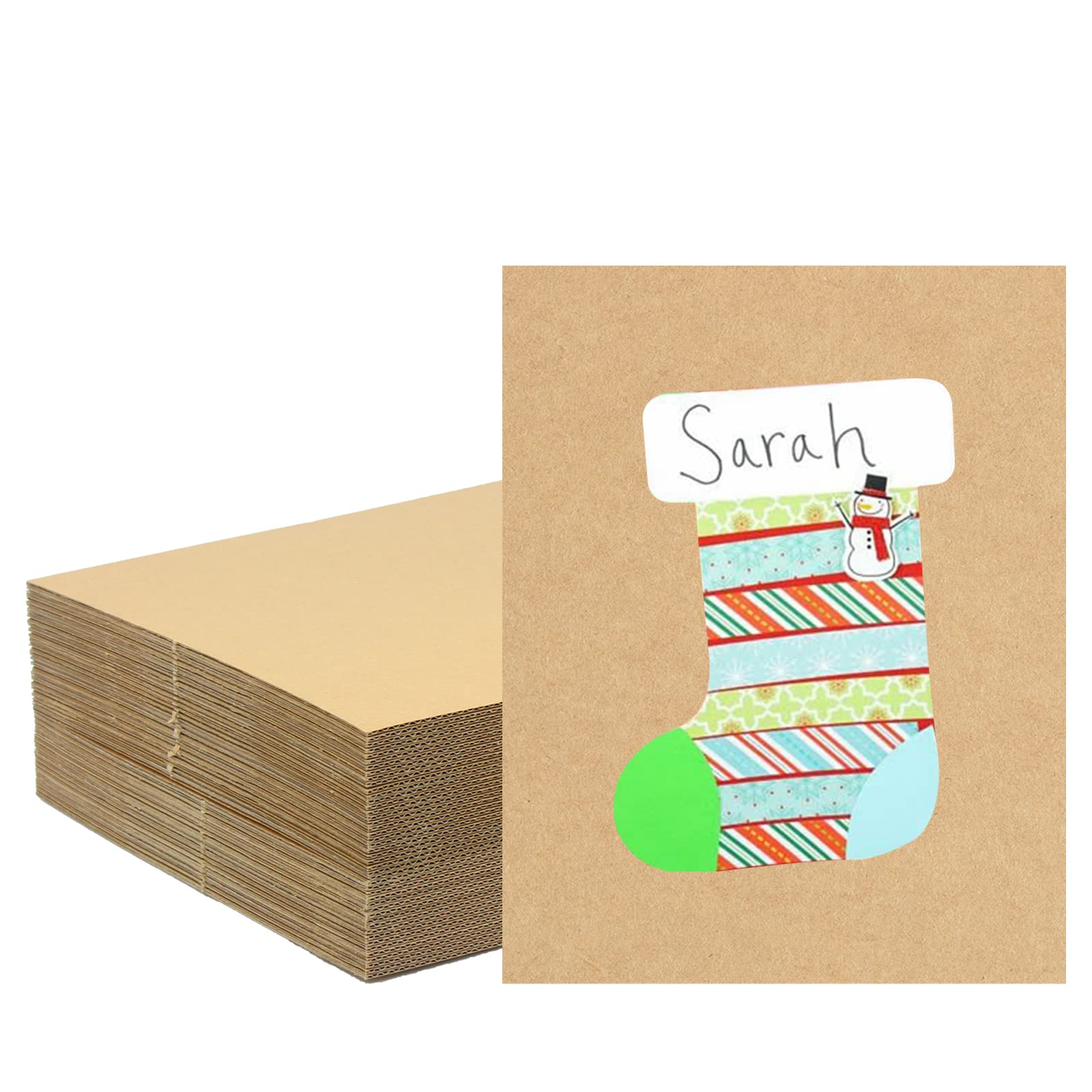 suituts 50 Pack 8X10 Inch Corrugated Cardboard Sheets, Thick Cardboard Filler Insert Dividers for Packing, Mailing, Shipping Corrugated Cardboard Pads for Crafts, DIY Art