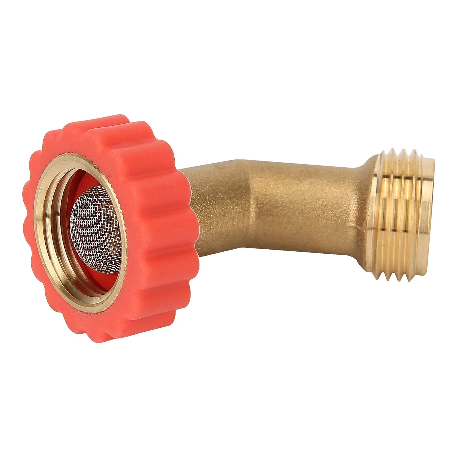 Solimeta 45-Degree Hose Elbow for RVs, Lead-Free Hose Protector with Water Filter, Garden Hose Adapter, 2 Pack