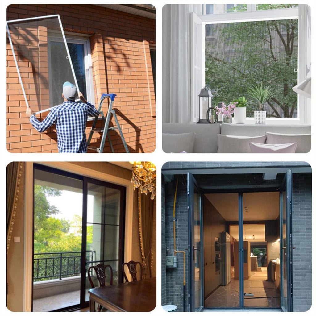 ACEBON DIY Custom Windows Screen and Screen Door Replacement, 48"x118" Durable Fiberglass Screen Mesh, Sliding Screen Door Repair for Patio and Windows (Pack of 2)