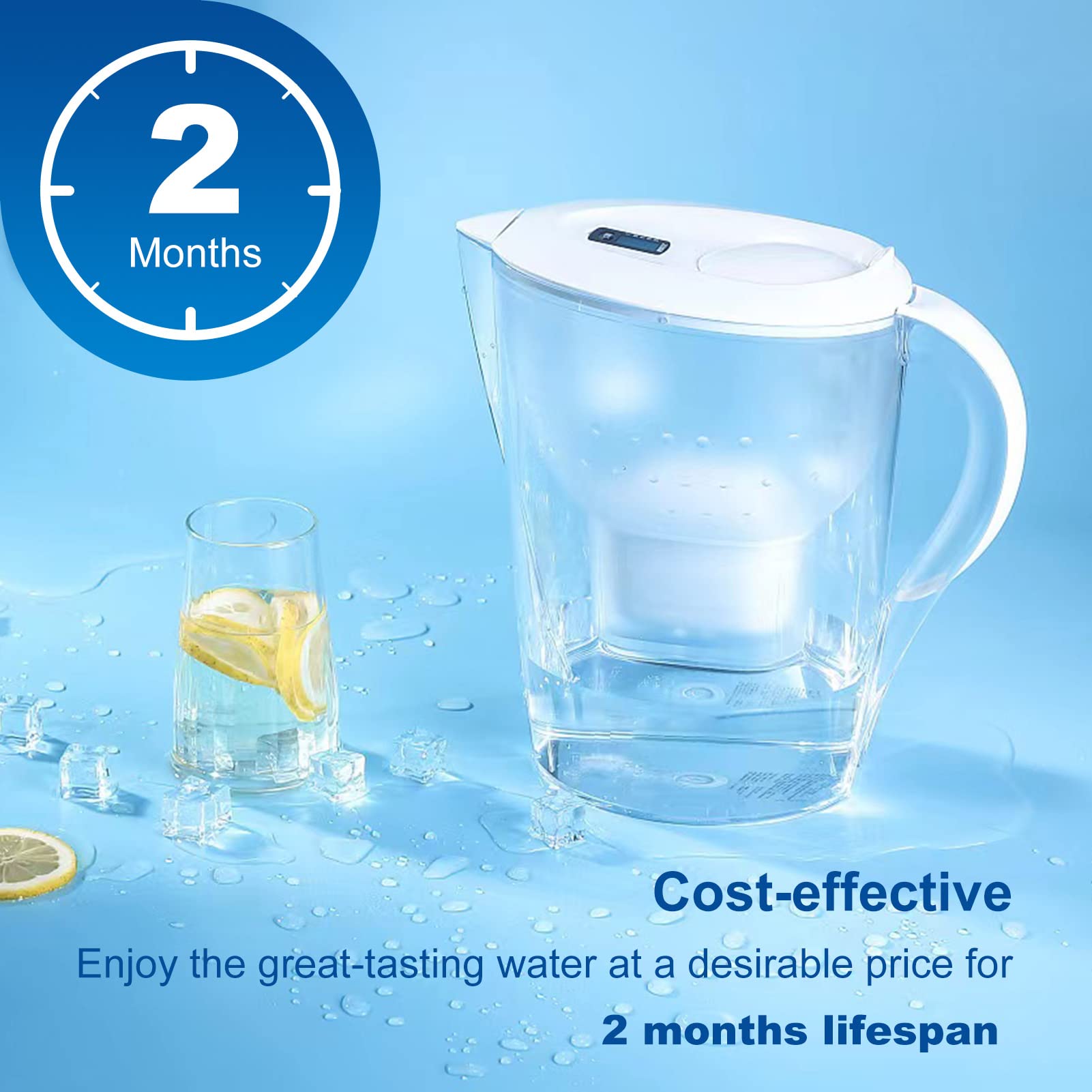 3-Pack Mavea Water Filter Replacement for MAVEA Pitcher 1001122, 1001495 LEVOIT Pitcher,Brita Mavea Maxtra, Maxtra+ and More Brand of Water Filter Pitcher