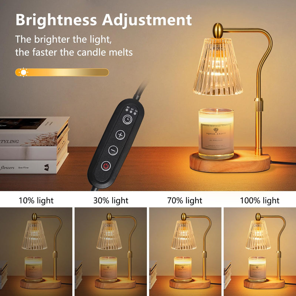 Candle Warmer Lamp with Timer and Dimmer Adjustable Height, Candle Warmer for Scented Jar Candles Home Decor Christmas Gifts