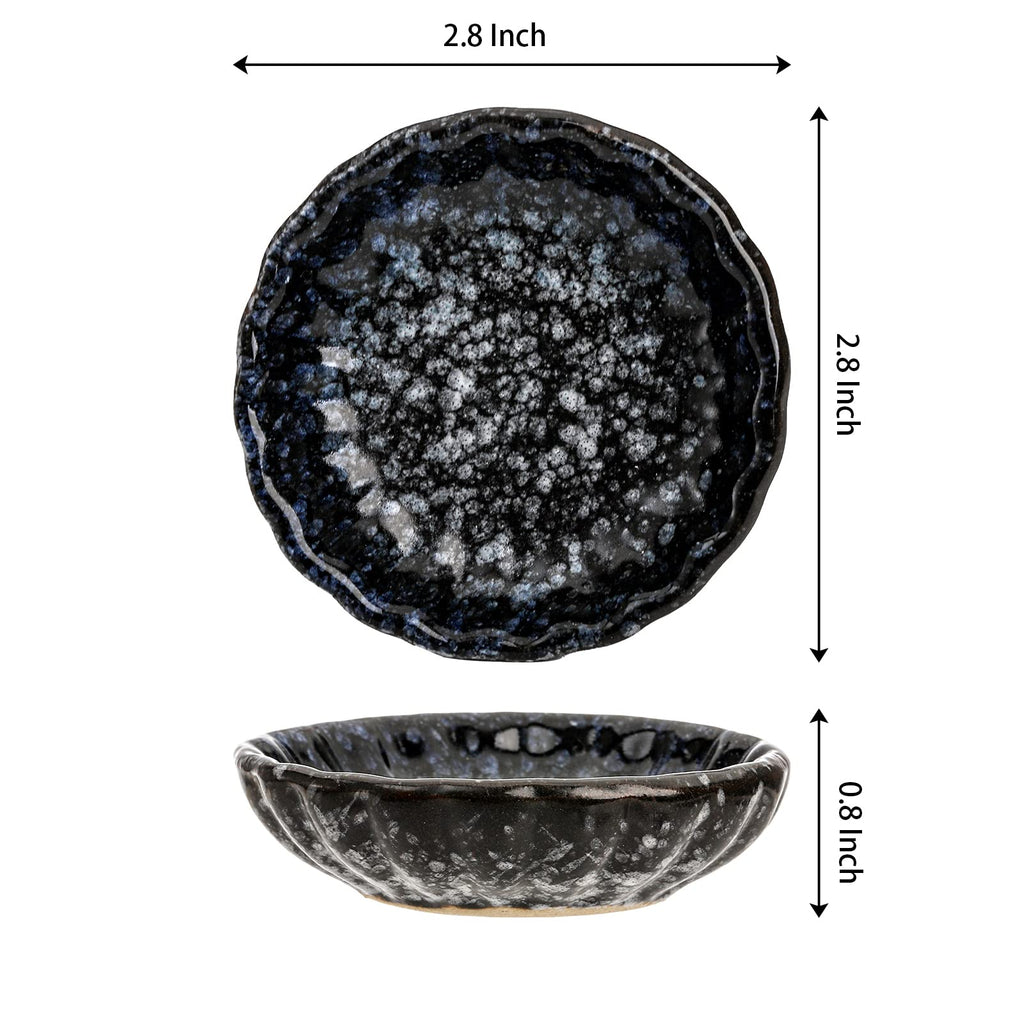 Nicunom 12 Pack Soy Sauce Dishes, 2.8 Inch Ceramic Dipping Bowls Set, Side Dishes Japanese Style Pinch Bowls Seasoning Dishes for Ketchup, BBQ, Sushi, Soy