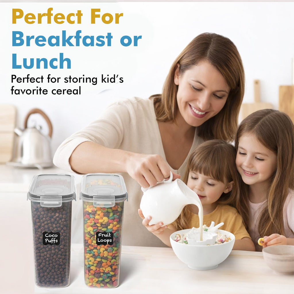Shazo 2 Pack (2.5L / 15.4 oz) Cereal Storage Containers - Bpa-Free Airtight Food Storage Containers with Lids, BPA-Free Plastic Cereal Dispenser for Pantry, Rice, Flour, Sugar & Pasta