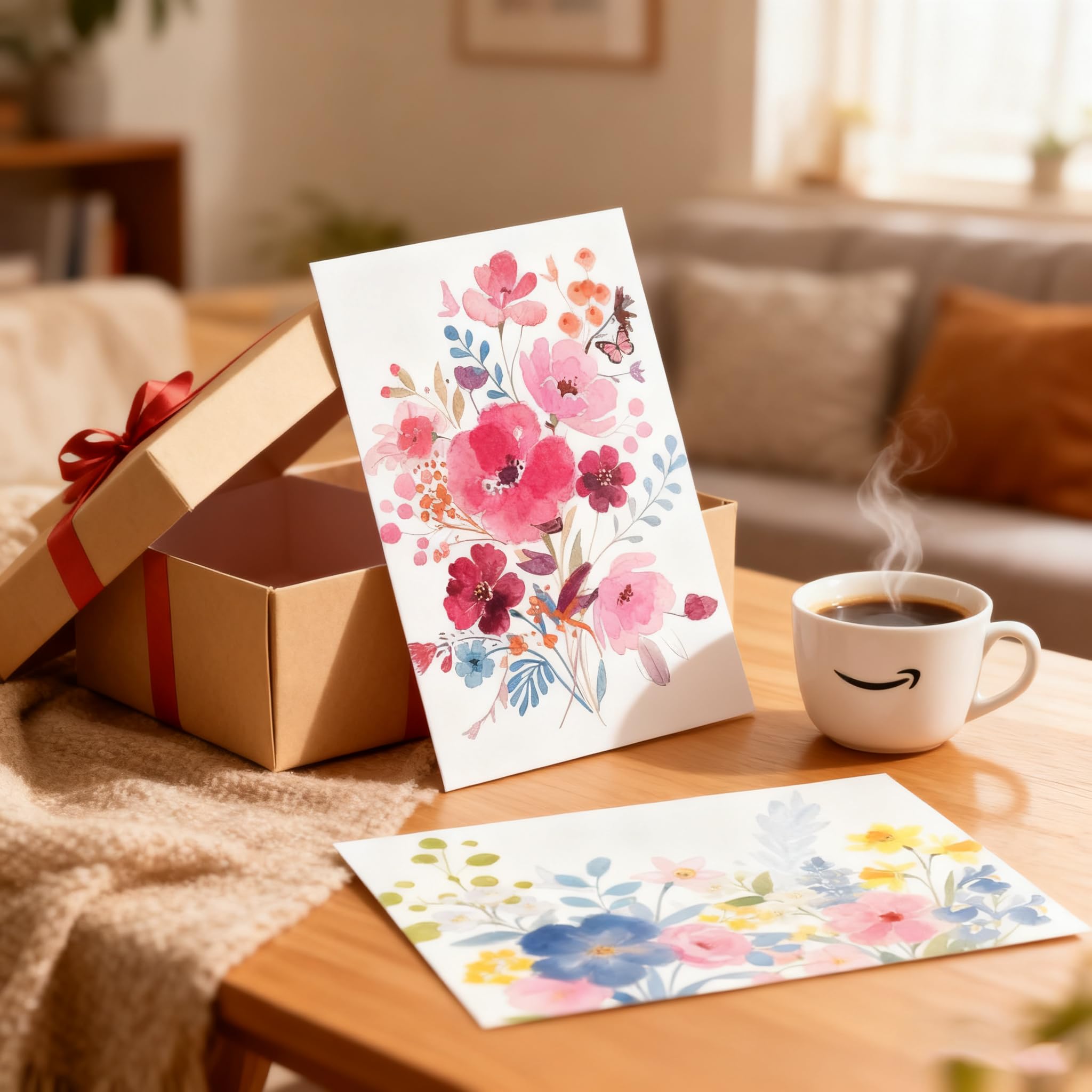 100 Pack Blank Cards and Envelopes, 3.5 x 5 Inch Watercolor Flowers Blank Greeting Cards, Note Cards Blank Inside, Blank Cards for All Occasions Bulk