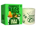 CALM N STRONG Certified Compostable Trash Bags - 100 Count - Small 10 Litre/2.6 Gal Kitchen Food Waste Bags - Unscented