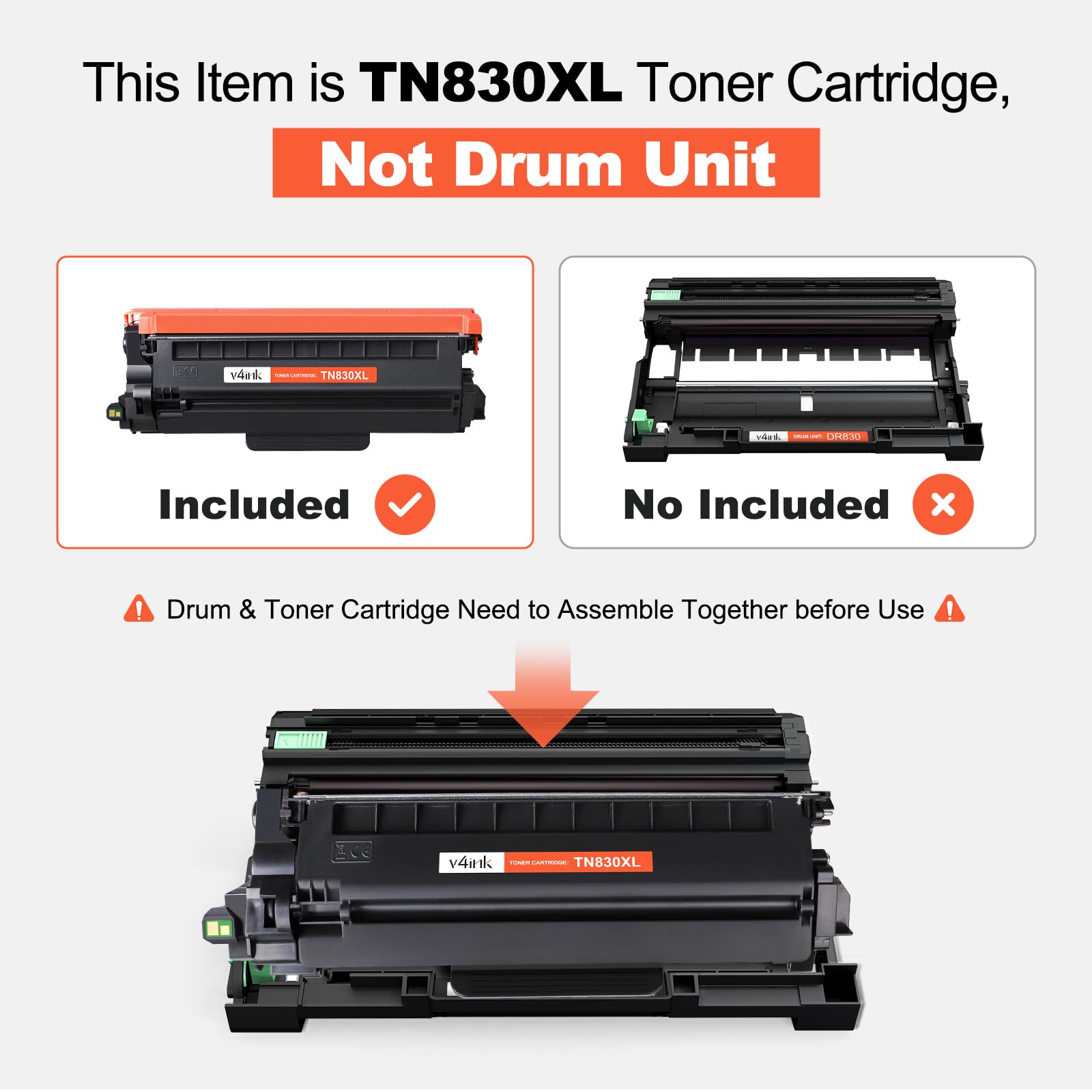 TN830XL TN830 Toner Cartridge Compatible Brother HL-L2460DW DCP-L2640DW Toner Replacement for Brother 830XL High Yield Black Toner Use with HL-L2465DW HL-L2400D MFC-L2820DW HL-L2480DW Printer(2 Black)