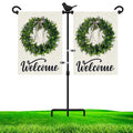 2-Flag Garden Flag Stand with Bird, Small Garden Flagpole Stand with Anti-Wind Clip