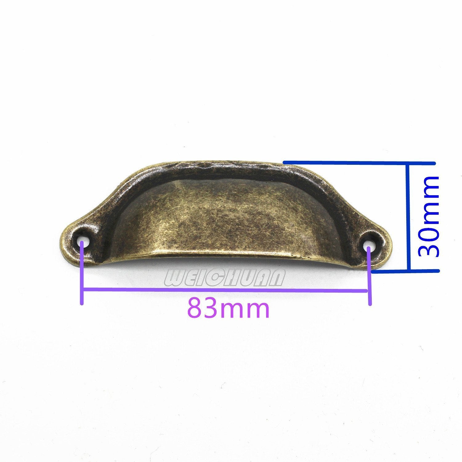 WEICHUAN 20pcs Metal Kitchen Cabinets Furniture Wardrobe Medicine Handle Vintage Drawer Knobs Pulls /lot Antique Bronze (Length: 96mm Width: 30mm)
