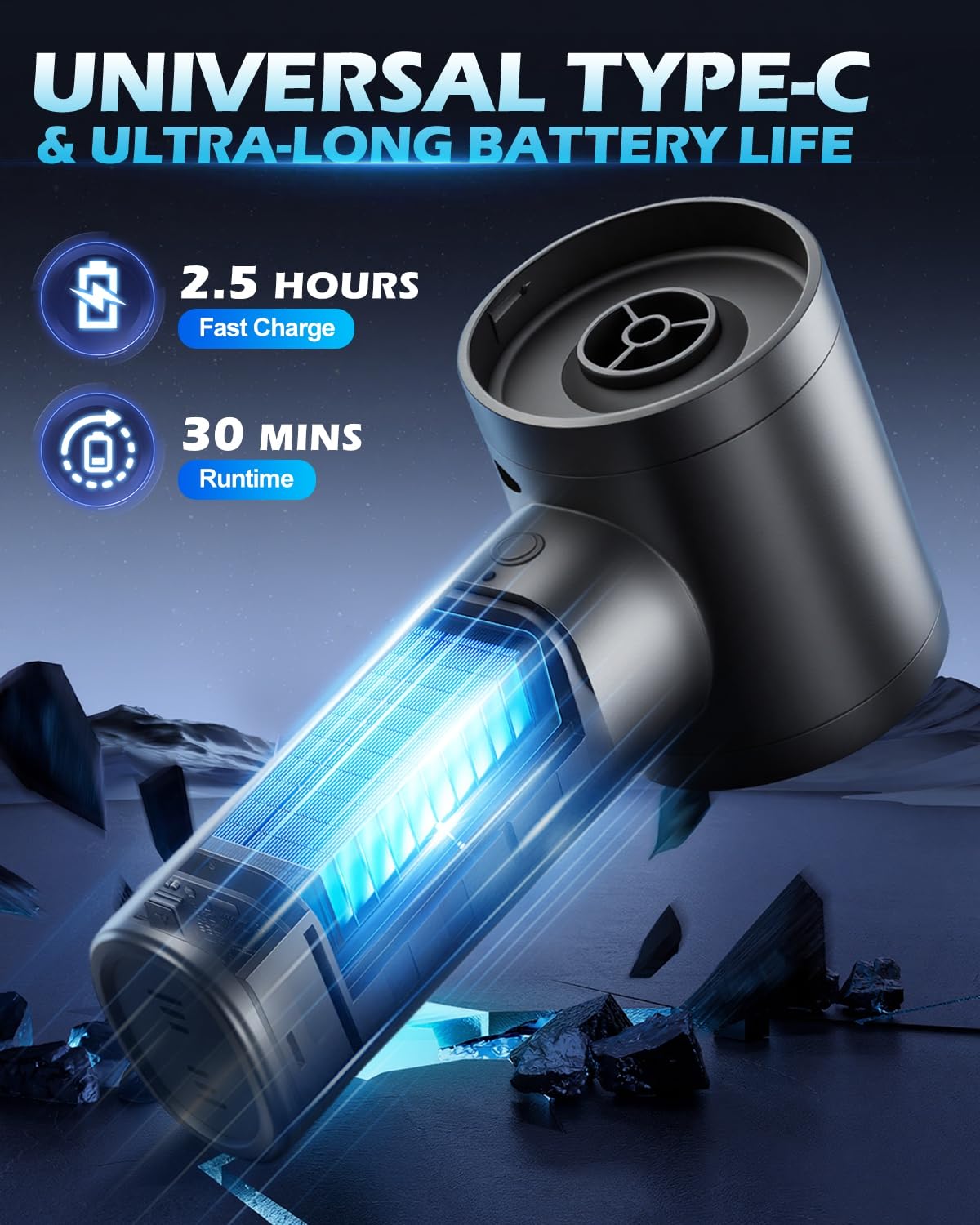 Handheld Car Vacuum Cleaner Cordless,15000Pa Rechargeable Car Vacuum Cordless Powerful with Brushless Motor & Double-Layer Filter Screen Multi-Nozzles AirDuster/Blower for Pet Hair Car Home Office