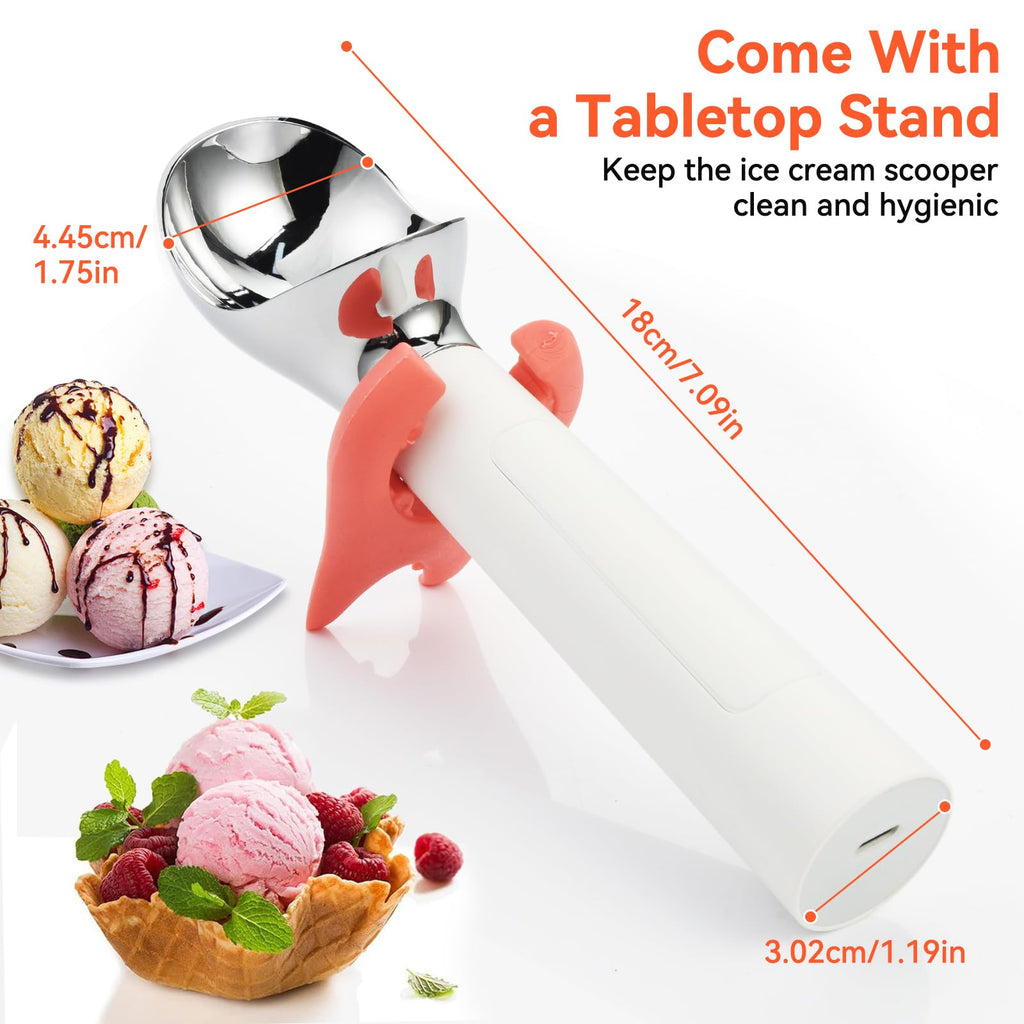OTraki Heated Ice Cream Scoop, Electric Scooper for Hard Icecream, Heats to 70°C for Hard Ice Cream with LED Display, Waterproof Easy for Seniors