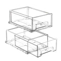 BOICHU 2 Pack Stackable Storage Drawers - Clear Refrigerator Drawers for Refrigerator Organizers and Storage, Acrylic Fridge Drawer Organizer with Handles for Bathroom, Undersink, Cabinet, Pantry, etc