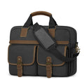 RAINSMORE Messenger Bag for Men 15.6 Inch Laptop Bag Canvas Water-Repellent Computer Bag Casual Office Work Briefcase Fashion Crossbody Shoulder Handbag