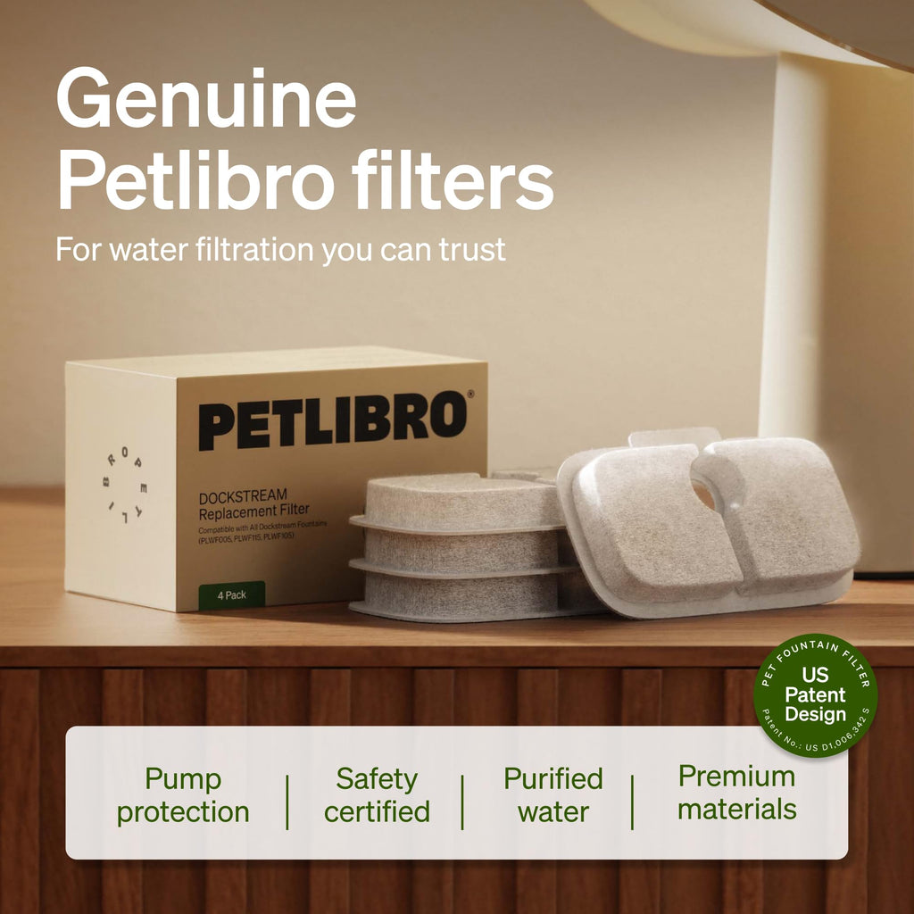 PETLIBRO 8 Packs Replacement Filters for Dockstream Cat Water Fountain PLWF005/PLWF115, 4 Months Set of Replacement Filters for Ultra Quiet Pet Water Fountain (8 Packs)