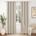 YoungsTex Blackout Curtains for Bedroom - Linen Curtains 84 Inches Long Thermal Insulated Light Blocking Grommet Window Drapes for Living Room, 2 Panels, 52x84 Inch