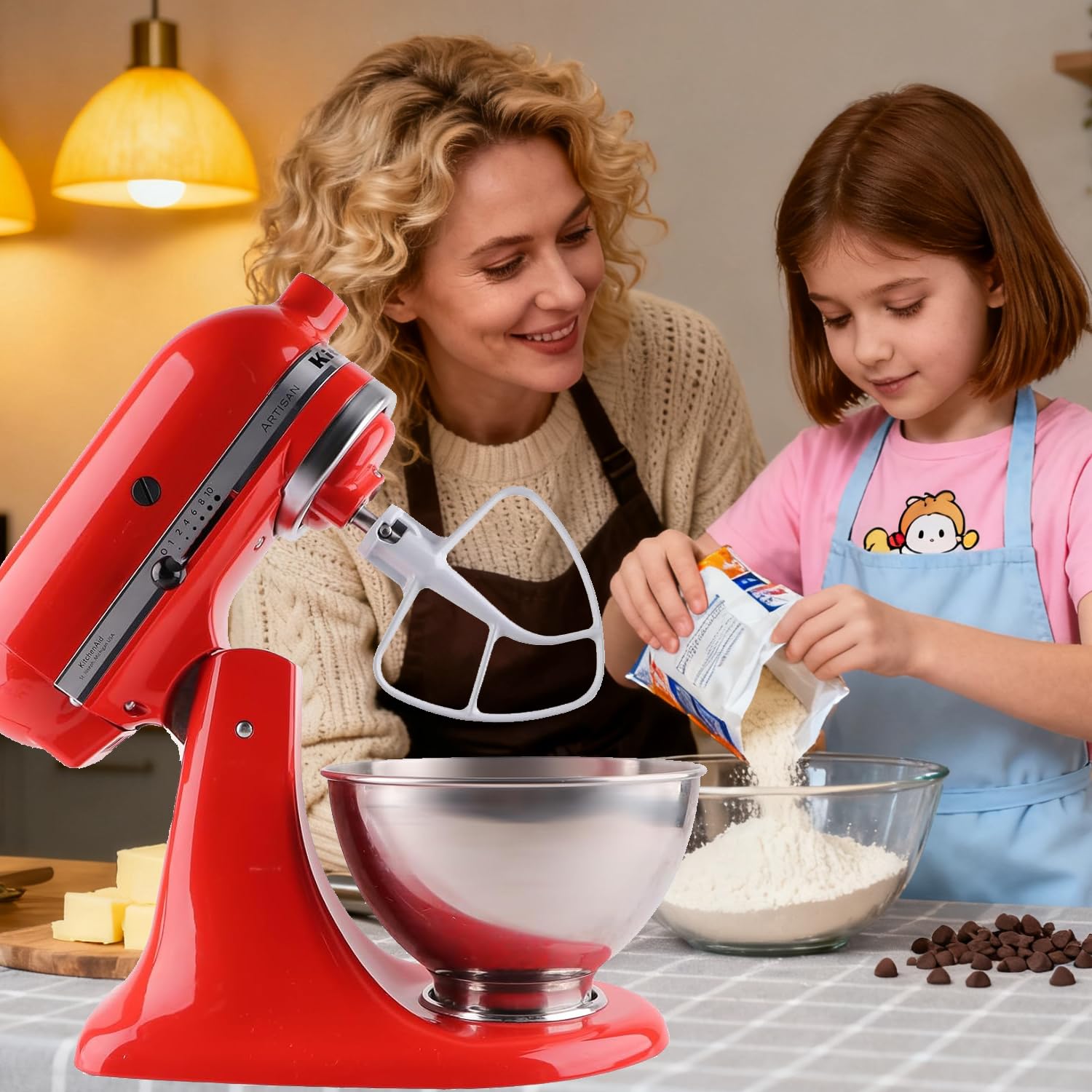 K45B Beater Compatible with Kitchenaid 4.5-5Qt Tilt-Head Stand Mixer,Coated Paddle Attachment for Kitchen Aid Mixer Accessories -K45 AP3884849 W10672617