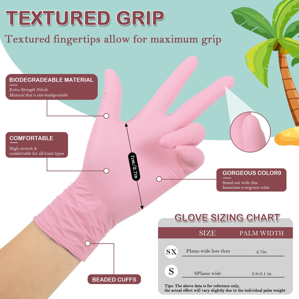 KAHACIYO Kids Nitrile Gloves, Disposable Nitrile Gloves for 4-10 Years - Latex and Powder Free -Kid Size for Cooking, Gardening Crafting, Painting, Cooking, Cleaning(100PCS)