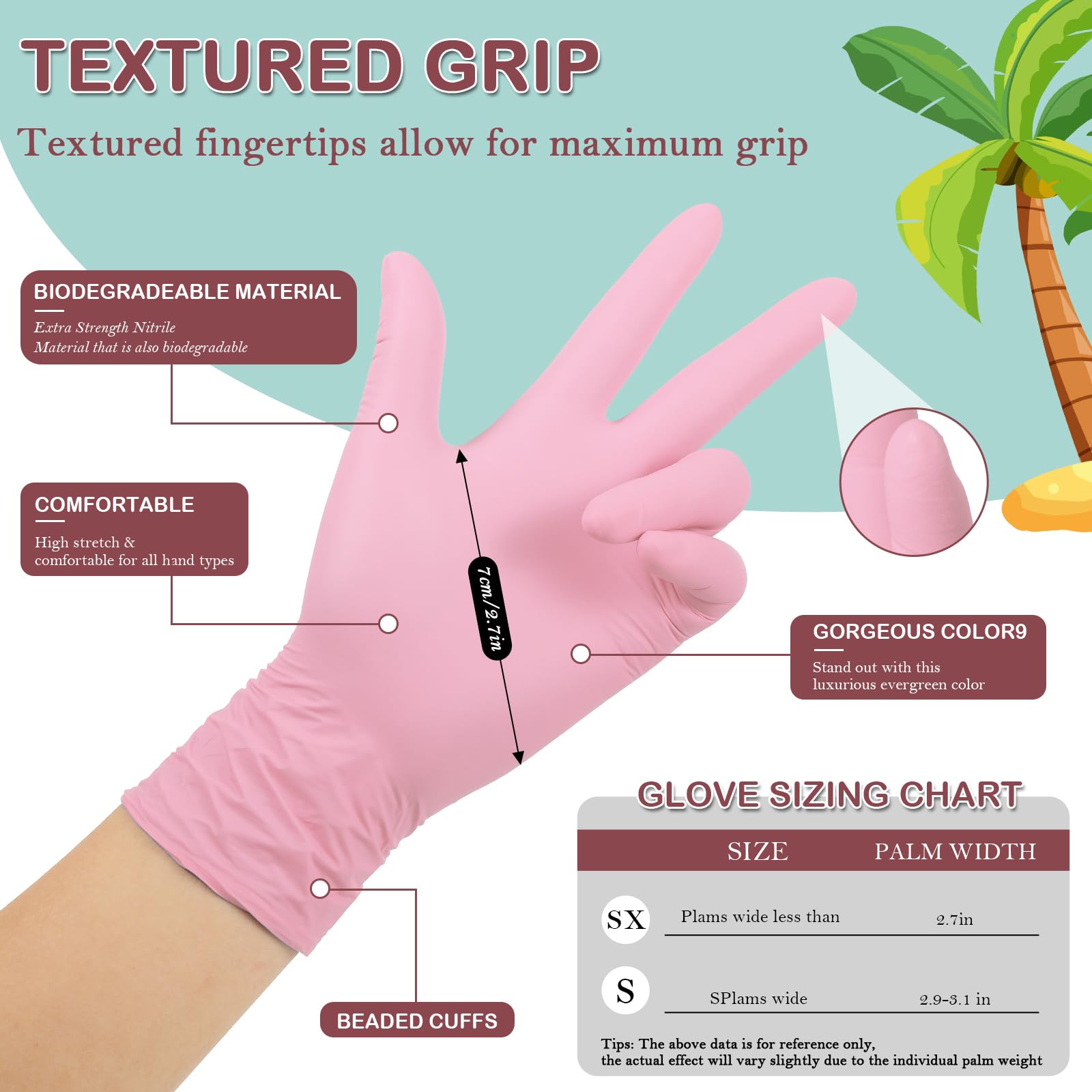KAHACIYO Kids Nitrile Gloves, Disposable Nitrile Gloves for 4-10 Years - Latex and Powder Free -Kid Size for Cooking, Gardening Crafting, Painting, Cooking, Cleaning(100PCS)