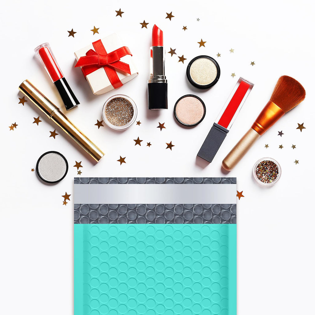 UCGOU Bubble Mailers 4x7 Inch Teal 50 Pack Poly Padded Envelopes Small Business Mailing Packages Opaque Self Seal Adhesive Waterproof Boutique Shipping Bags for Jewelry Makeup Supplies #000