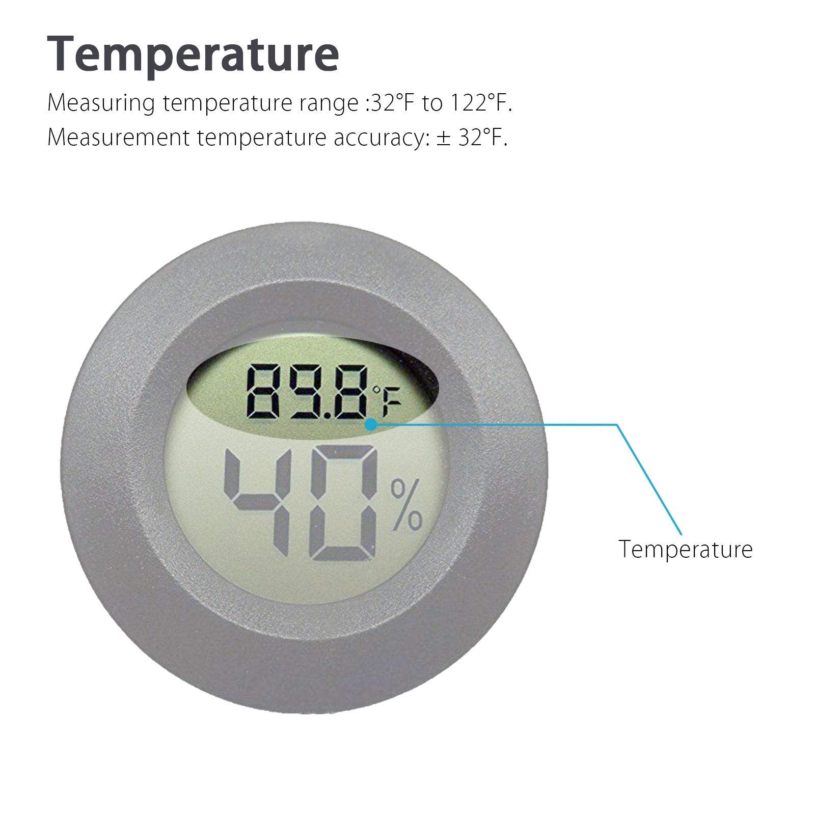 EEEkit 6-Pack Thermometer Hygrometer, Humidity Temperature Meter Gauge with LCD Monitor for Home Greenhouse Basement