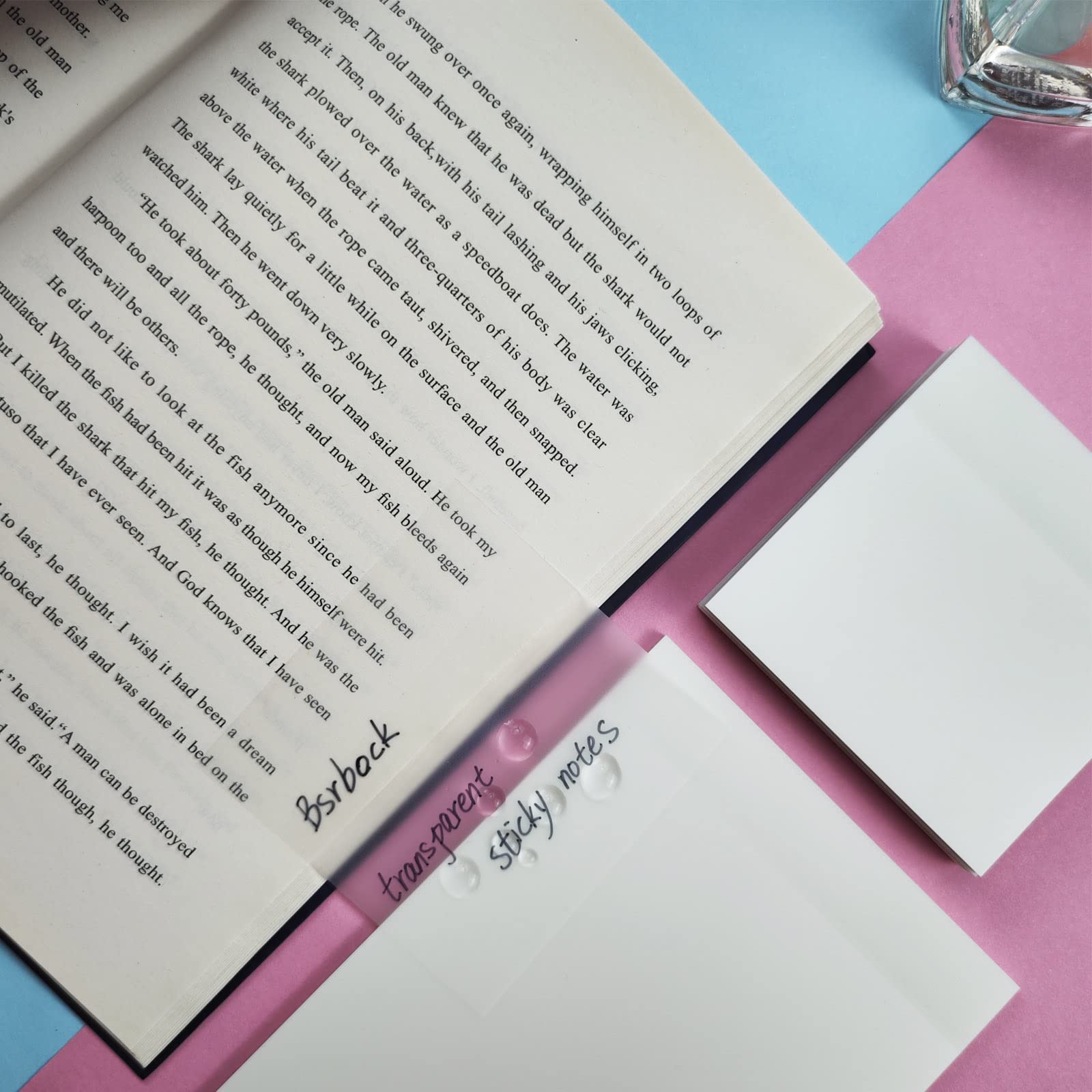 Bsrbock Transparent Sticky Notes 200 Sheets, 4 x 6 in Clear Sticky Notes, See Through Invisible Translucent Sticky Note Waterproof Self-Stick Note Pads for School, Office (4 Packs)