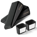 Techoln Door Stoppers, Heavy Duty Door Stop Wedge, Metal Doorstops for All Floor Surfaces (2, Frosted Black)