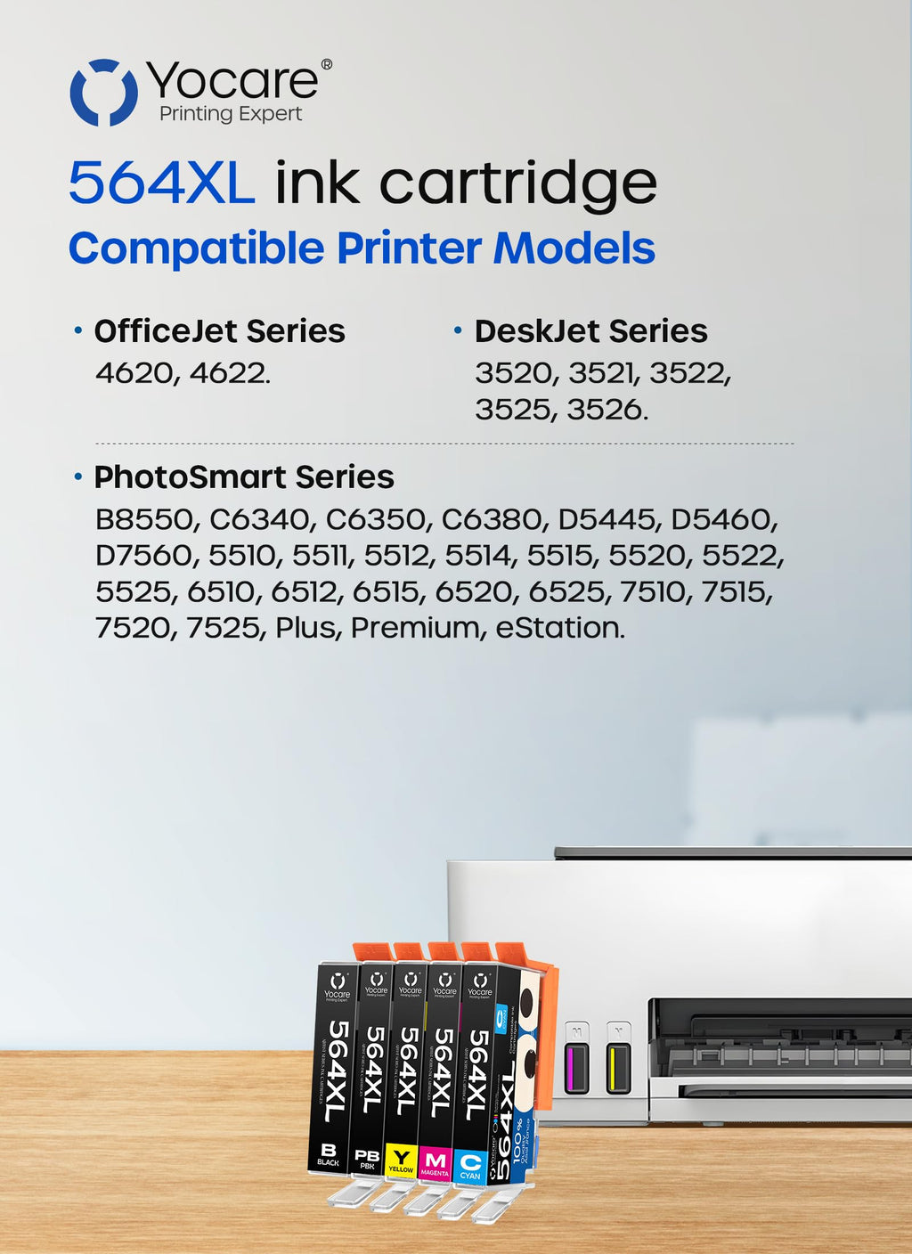 564XL 10-Pack Ink Cartridges Compatible for 564 XL Combo Pack Ink Replacement for Photosmart 5520 6520 7510 7520 DeskJet 3520 Premium C309A C410A Printer(BK/C/M/Y)
