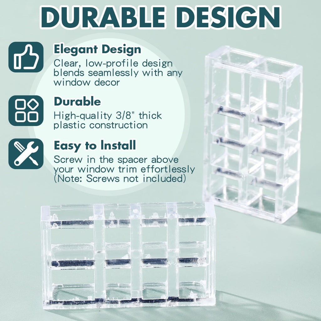 Innconee 8 Pcs Bracket Spacer Blocks Curtain Spacers for Drapes Extension Clear Plastic Brackets for Blinds and Shades Spacer Block Bracket Extension for Home Office Window