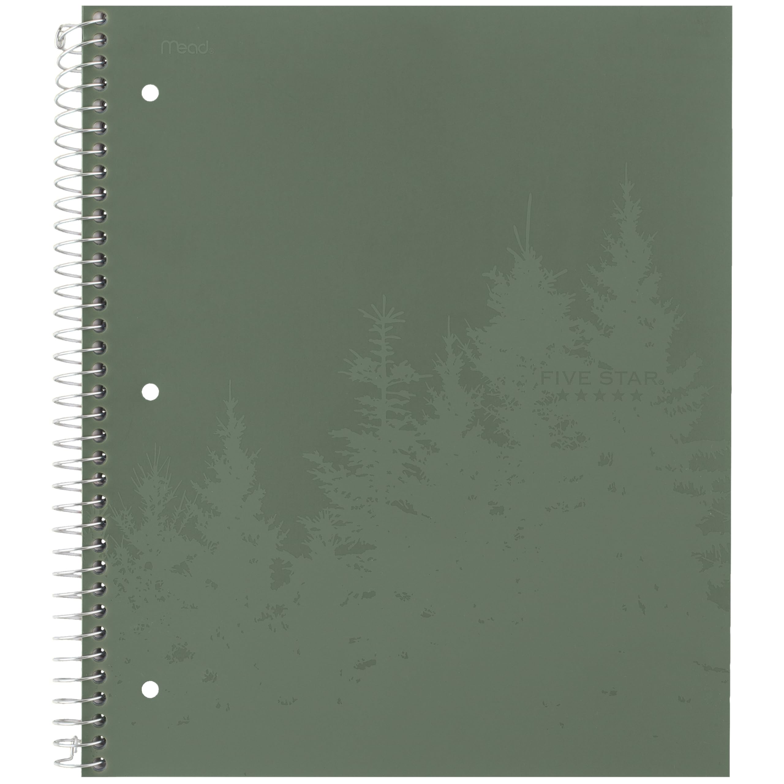 Five Star Spiral Notebooks + Study App, Recycled Cover, 4 Pack, 1 Subject, College Ruled Paper, 8-1/2” x 11", 100 Sheets per Notebook, Zion Clay, Olympic Green, Glacier Blue, Smoky Gray(820046)