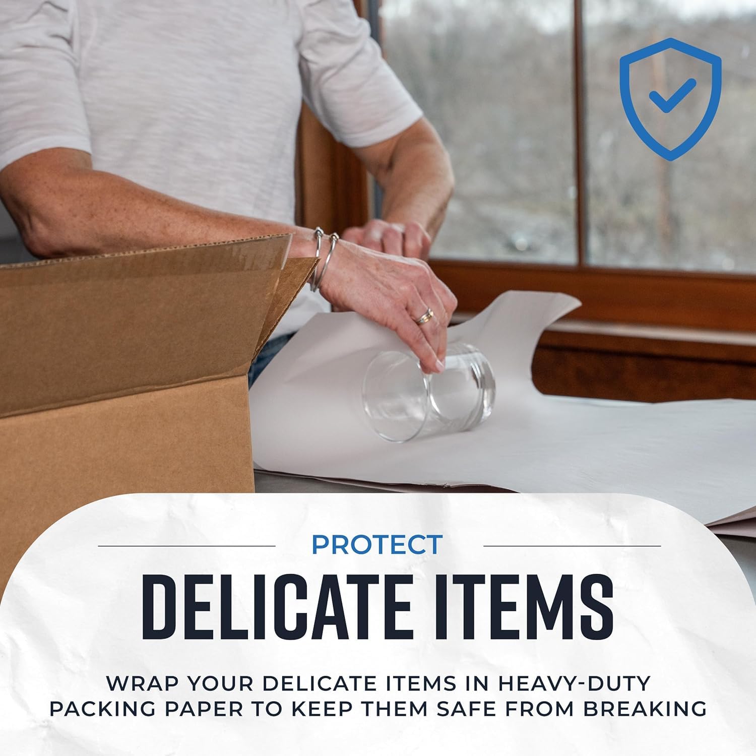 Bryco Goods Newsprint Packing Paper Sheets for Moving - 5lb - 160 Sheets - Moving & Shipping Supplies - 27" x 17" - Wrapping & Protecting Fragile Items - Newspaper Paper