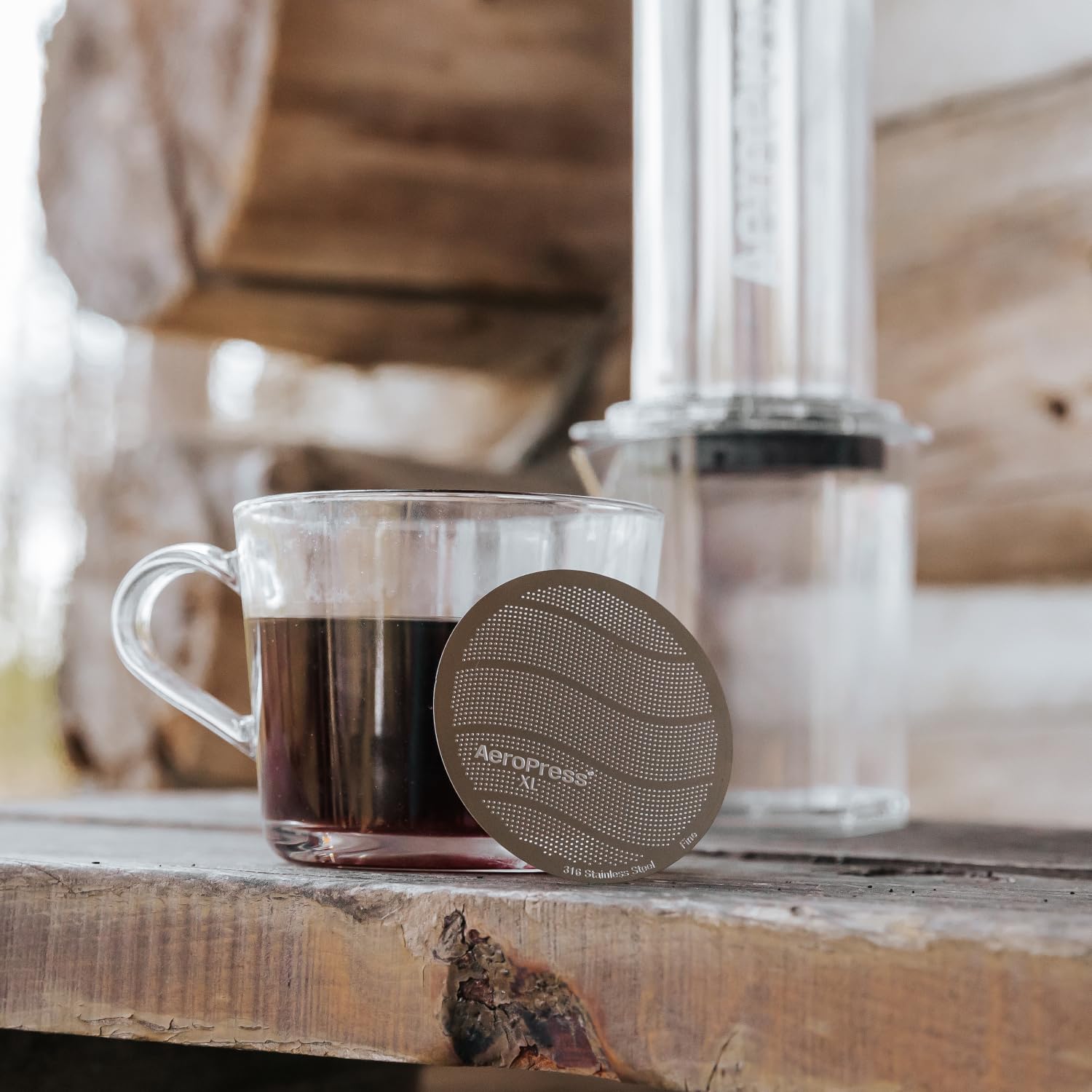 AeroPress XL 316 Stainless Steel Reusable Filter, Durable Metal Coffee Filter, Sustainable, Eco-Friendly, Travel-Friendly, Fits XL Size AeroPress Manual Coffee Makers