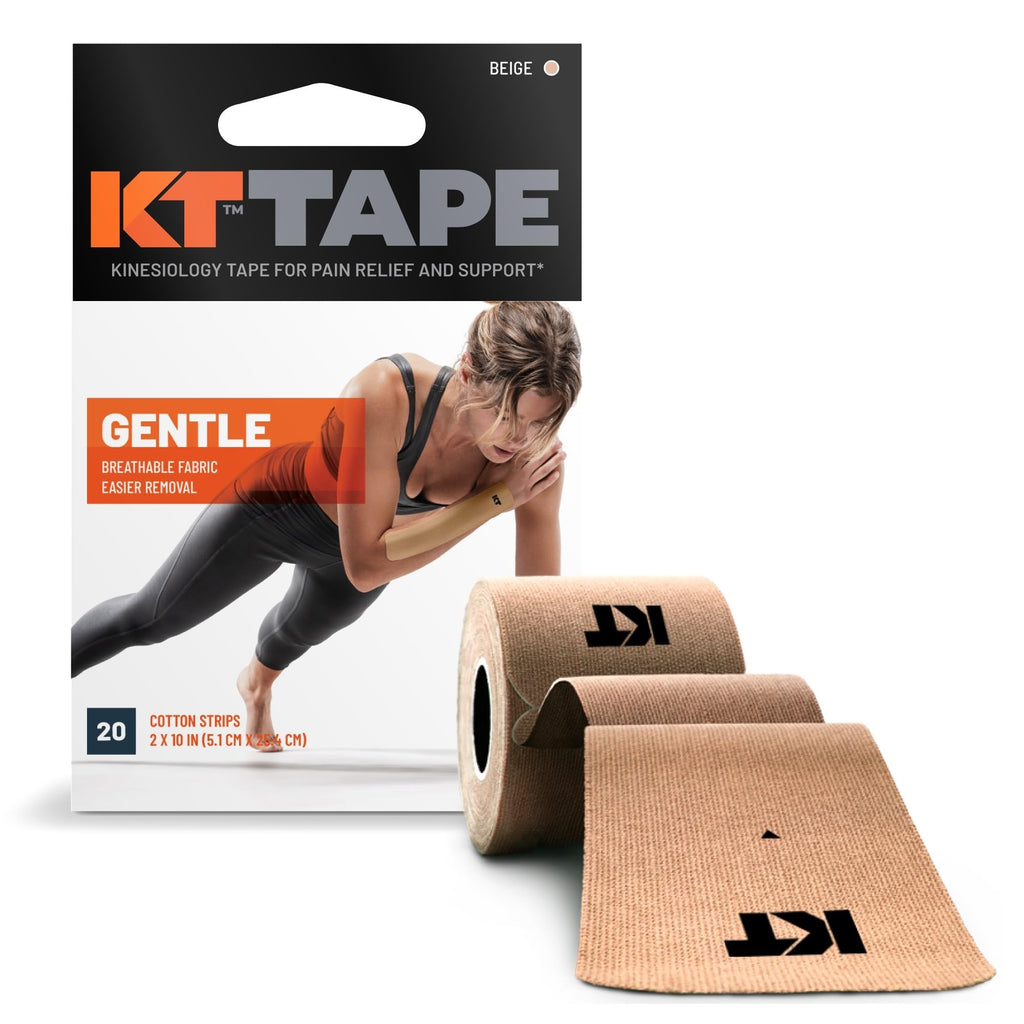 KT Tape Kinesiology Tape, Gentle Adhesive, Cotton, Elastic Sports Athletic Tape, Beige