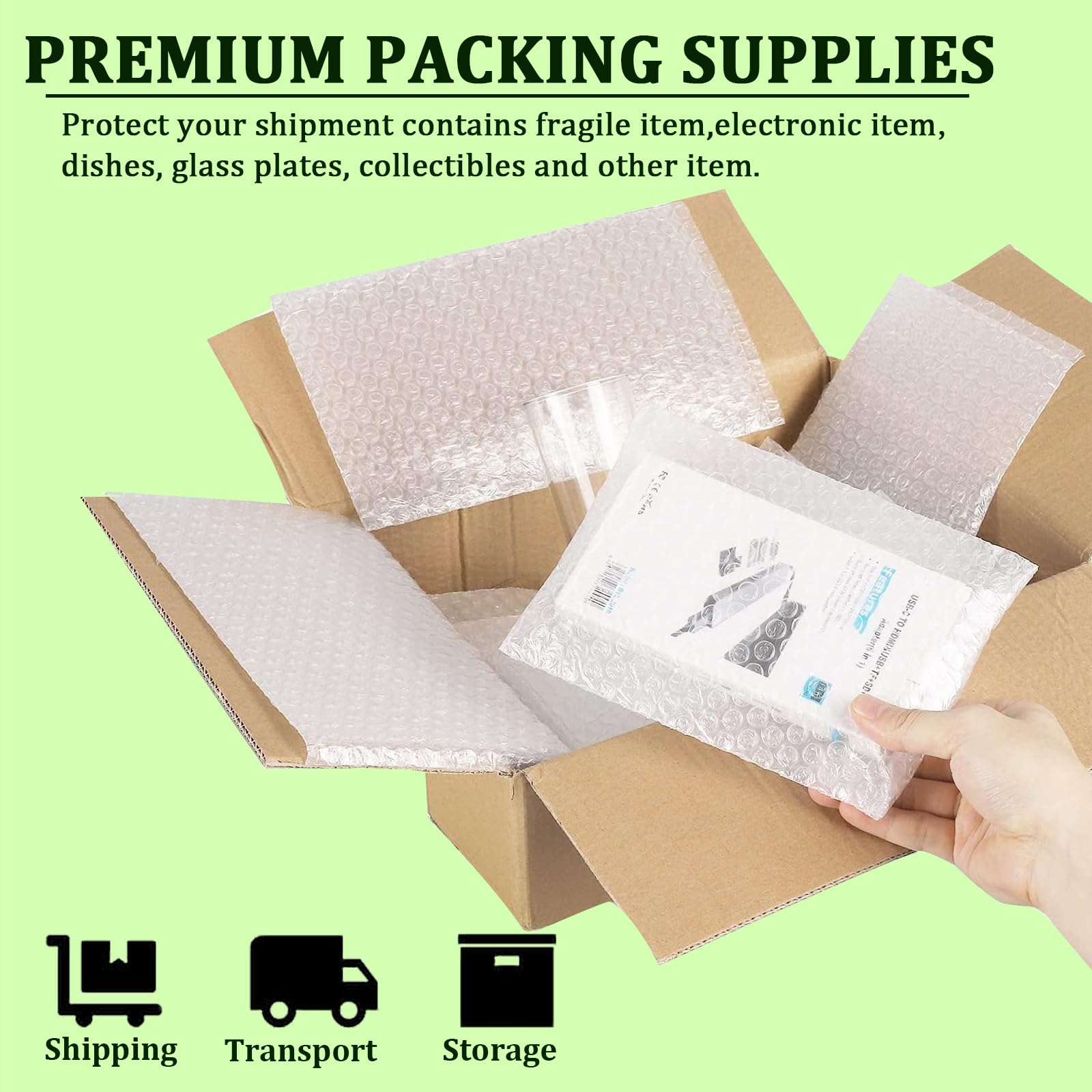 14 Pack Clear Bubble Out Bag Pouches,18x22 inch Large Bubble Bag for Extra Protection,Double Walled Shockproof Bubble Cushioning Wrap Bag Pouches for Storage,Shipping,Moving,Packing Supplies